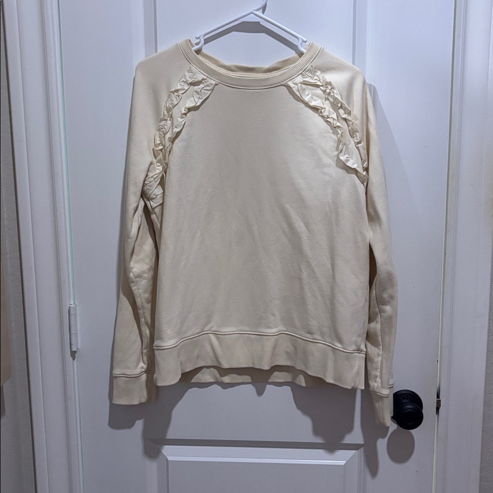 Banana Republic Ruffled Cream Sweater